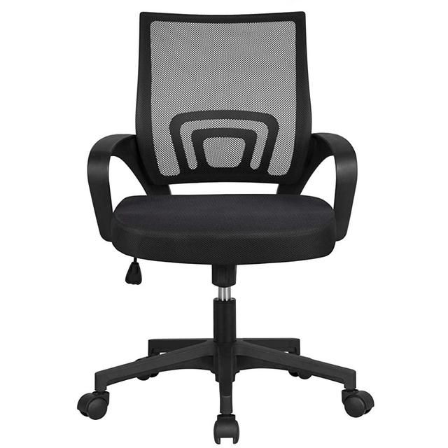 YAHEETECH Office Chairs Ergonomic Computer Chair Mid Back Mesh Desk Chair Lumbar Support Modern Executive Adjustable Rolling Swivel Chair Black