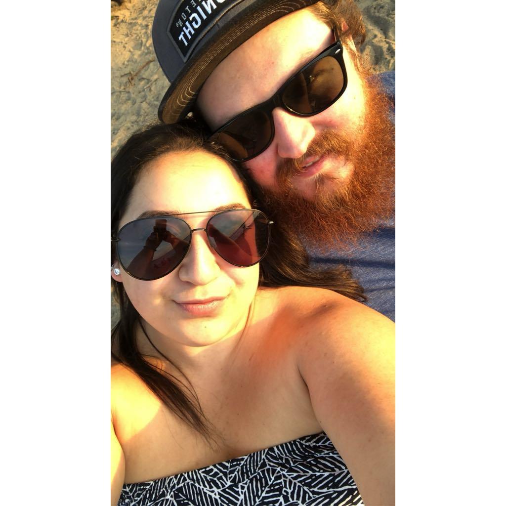 one of our many COVID approved date nights at Westboro Beach at sunset