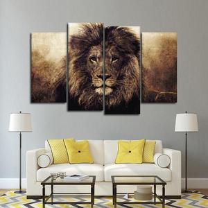 Textured Lions Fame Multi Panel Canvas Wall Art