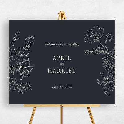 Ebony, Black Wedding Sign - Essenza Landscape