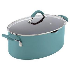 Rachael Ray Cucina Covered Oval Pasta Pot with Pour Spout - Blue (8 qt)