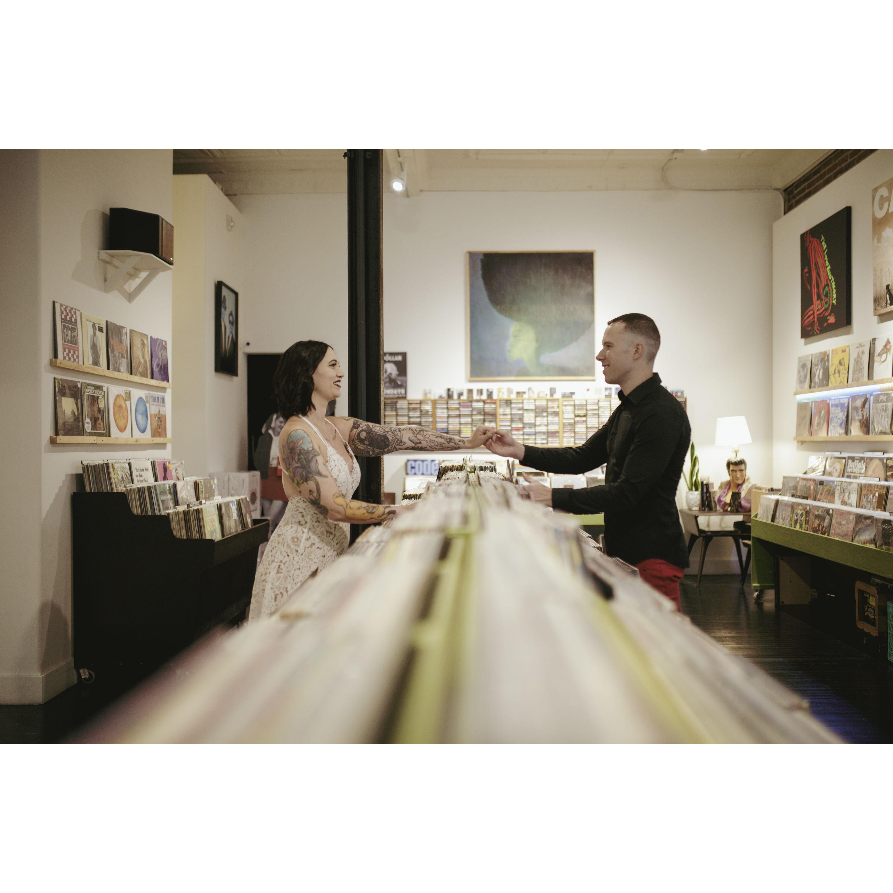 Engagement Photos at Spoonful Records in Columbus, OH
