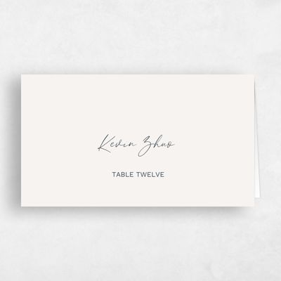 Vanilla Mist, Beige Wedding Place Card - Nahomi