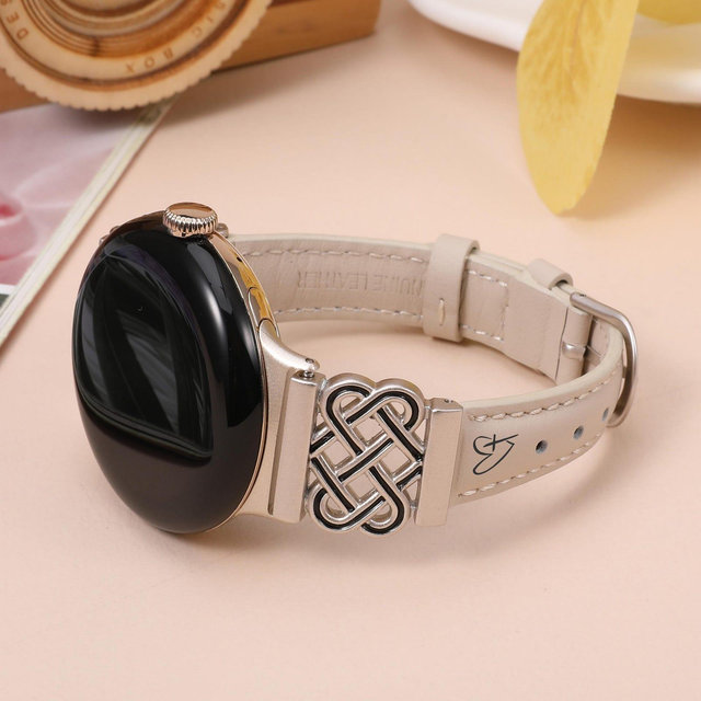 Slim Leather Band for Google Pixel Watch Band, Google Pixel Watch 2/Pixel Watch 3/4(41mm) Band | Celtic Knot Style | Adjustable Custom Gift