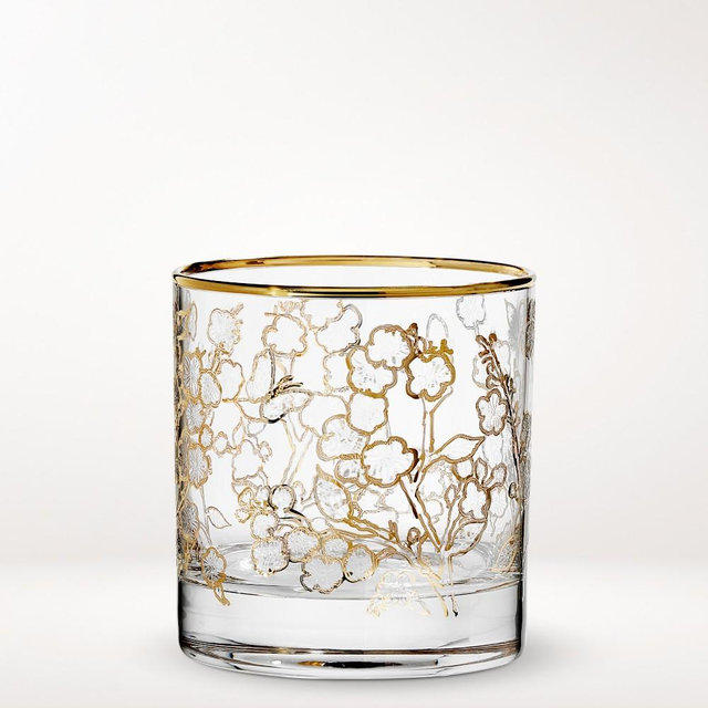 Cherry Blossom Double Old-Fashioned Glasses, Set of 4