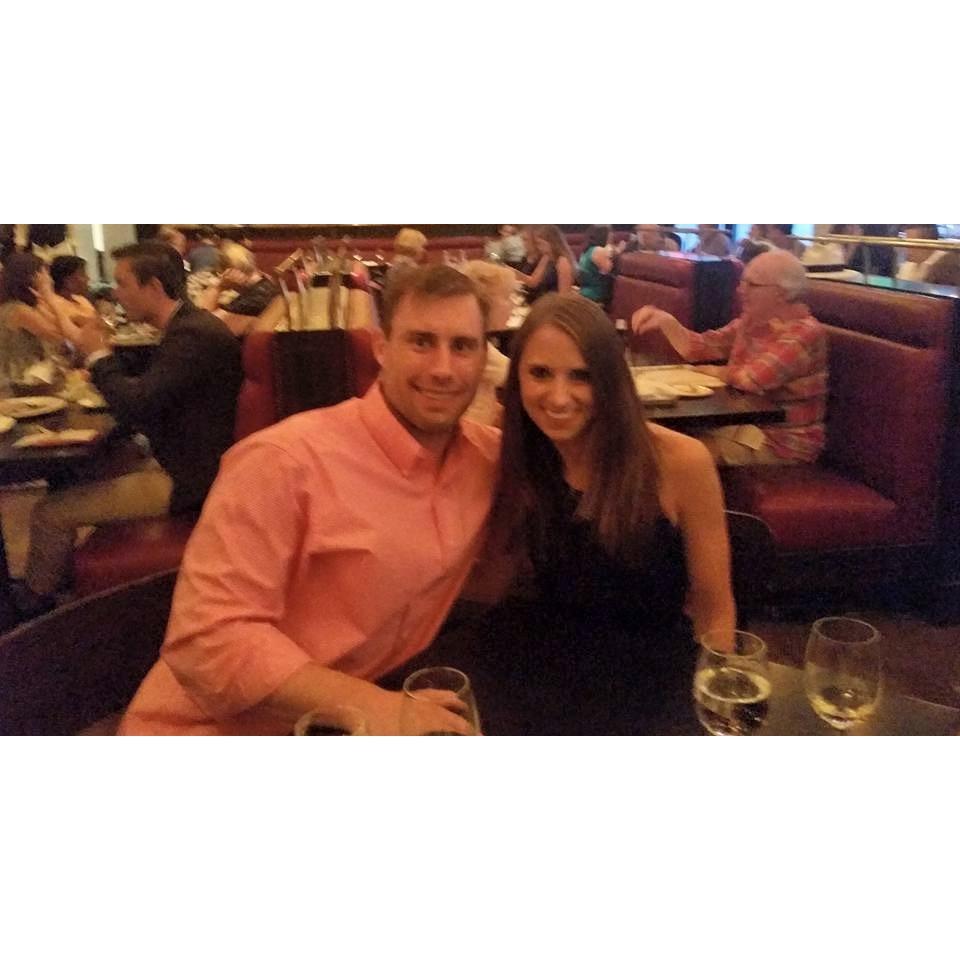 Celebrating our first anniversary at the location of our first date.
