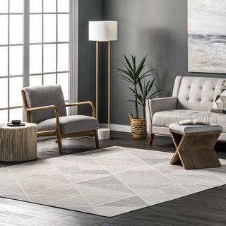 Marielle Diamond Tiles Machine Washable Area Rug