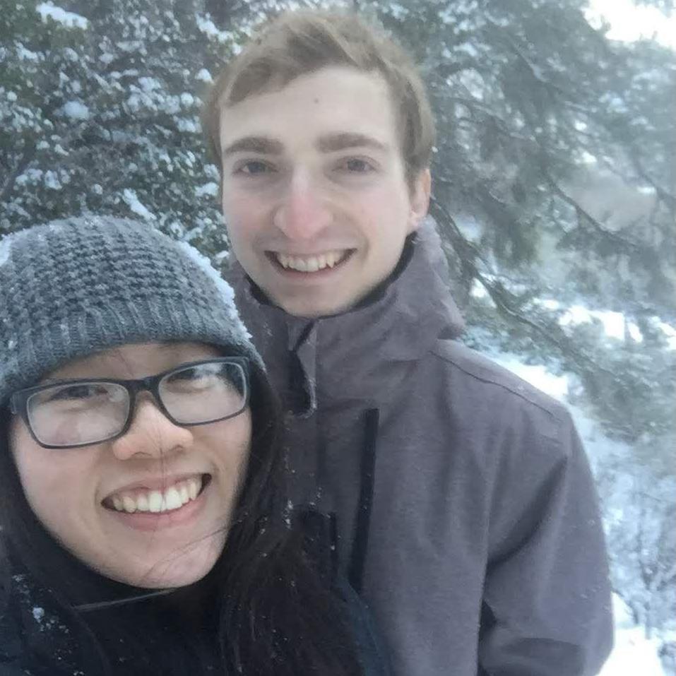 February 2019: Playing in the snow in what would be our future neighborhood!