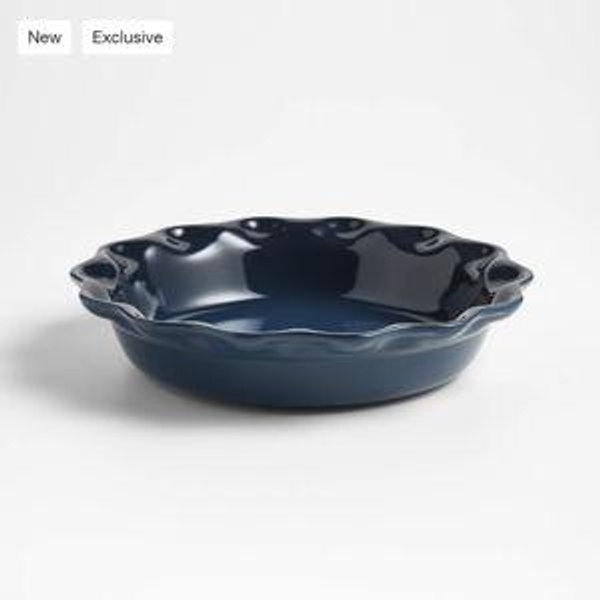 Le Creuset Heritage 9" Thyme Ceramic Pie Dish + Reviews | Crate & Barrel