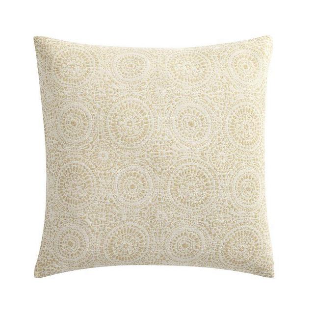 Cotton Jacquard Medallion Sham, Neutral, Euro