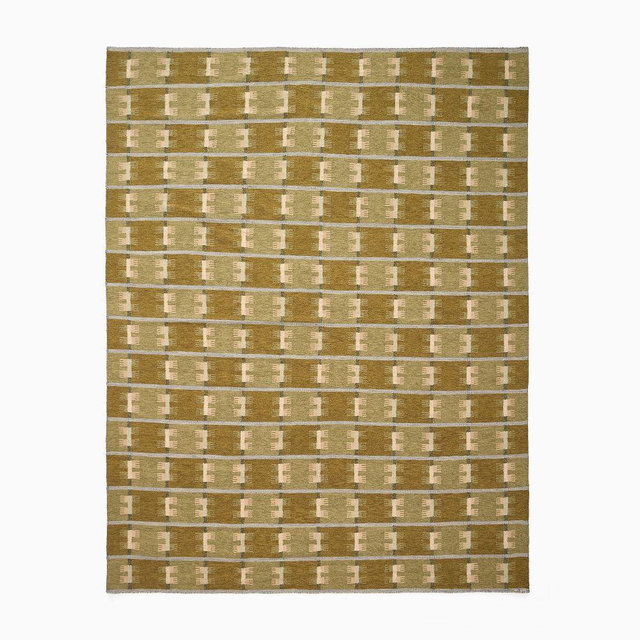 Pierce & Ward Elise Handwoven Wool Rug, 9x12 Feet, Fir Green