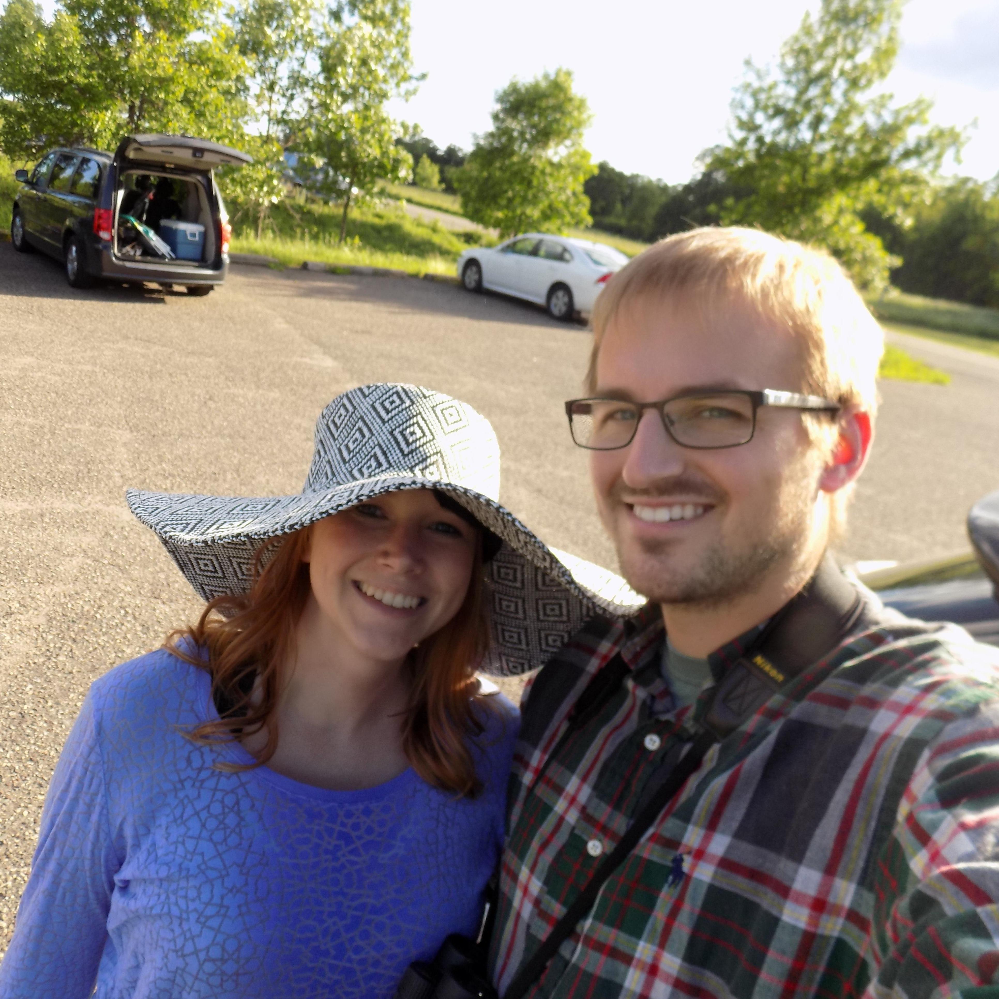 We had to take picture with my floppy hat after we (Max) loaded the car after our Afton State Park picnic.