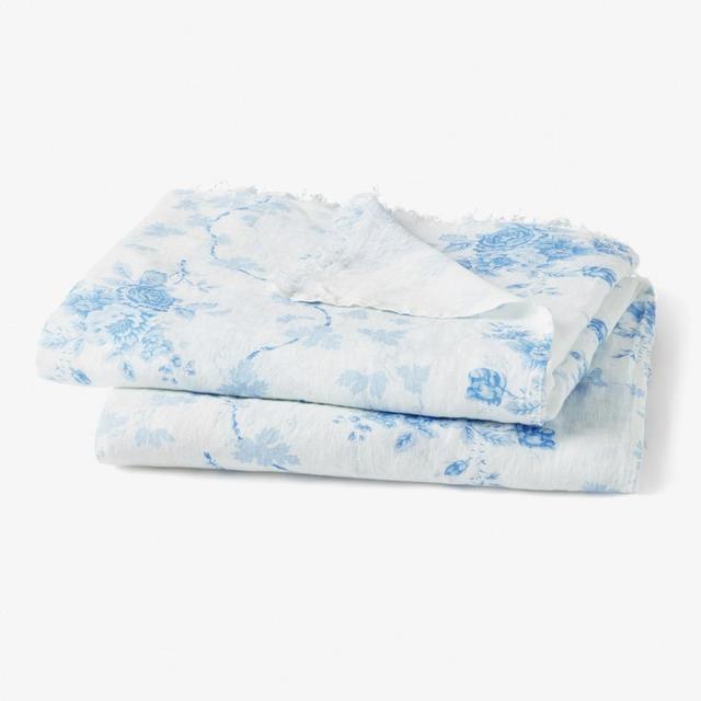 LoveShackFancy La Vie En Rose Linen Throw