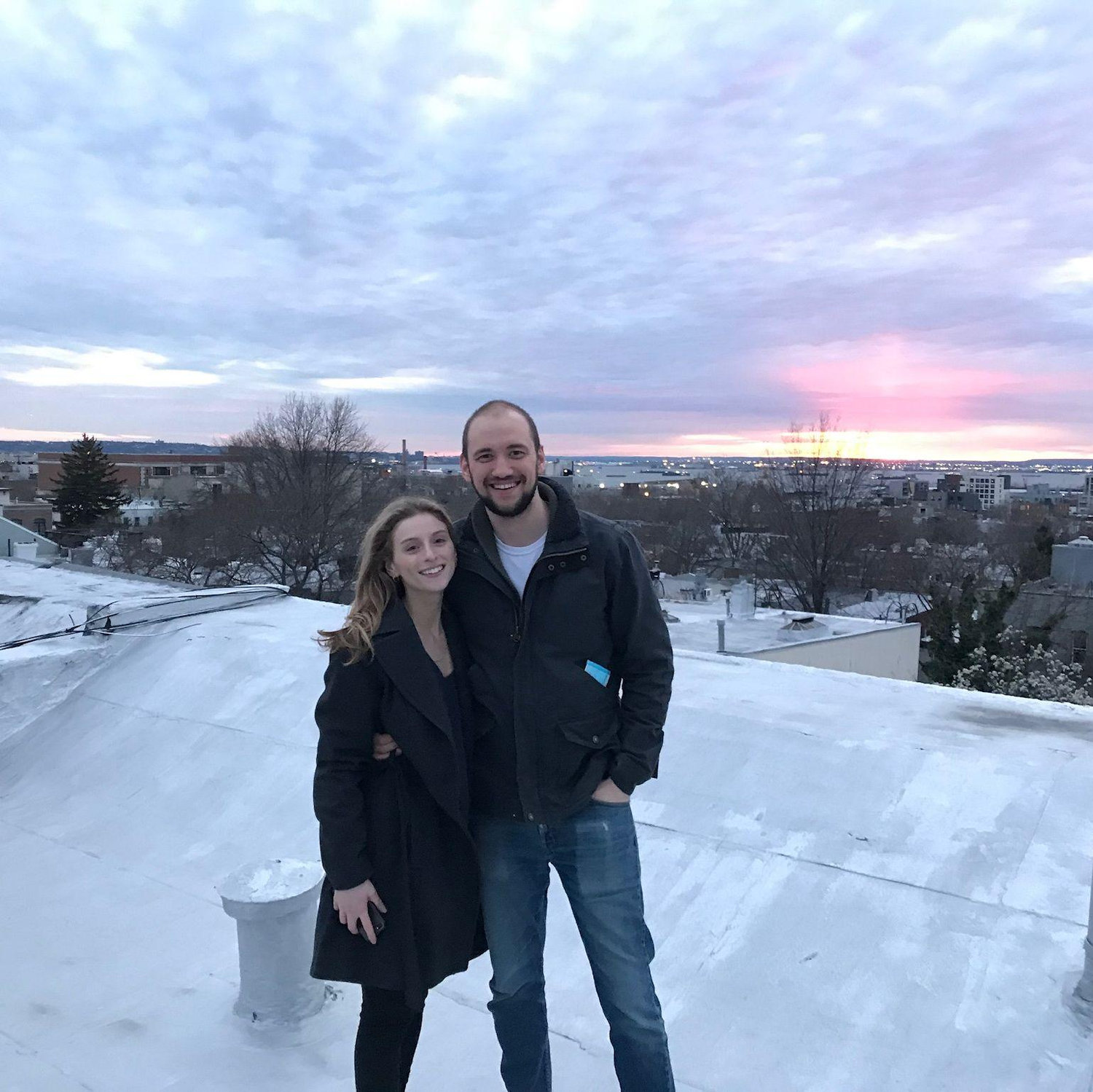 March 2022 - Luke and I moved in together in South Slope, Brooklyn, and were surprised with an amazing rooftop for sunsets. Taken by our dear friend Alex <3