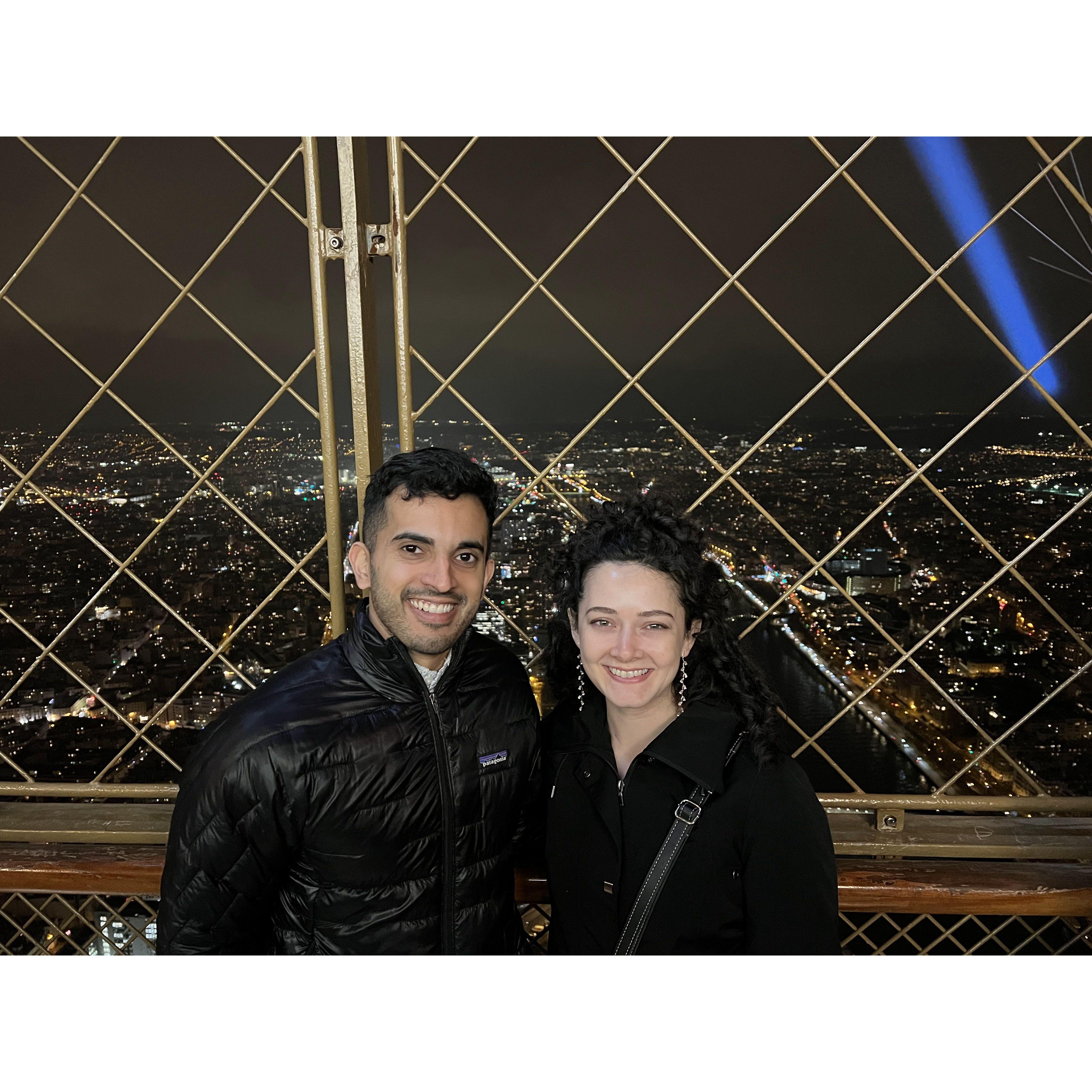 At the top of the Eiffel Tower!