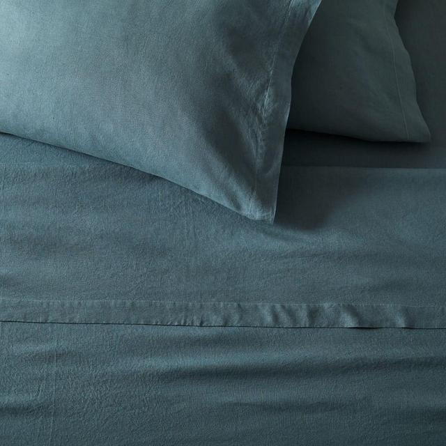 European Flax Linen Sheet Set, King, Ocean