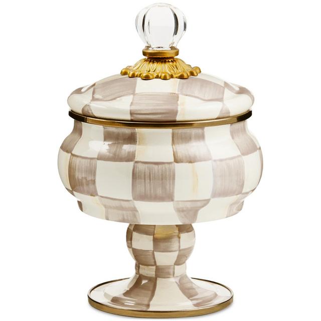 Mackenzie-Childs Mocha Check Curiosity Pot