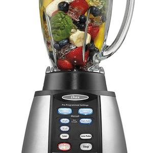 Oster Reverse Crush Counterforms Blender, with 6-Cup Glass Jar, 7-Speed Settings and Brushed Stainless Steel/Black Finish