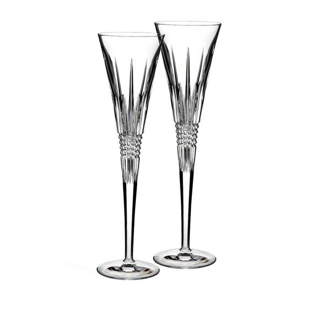 Waterford Lismore Diamond Toasting Flute Glasses, Set of 2