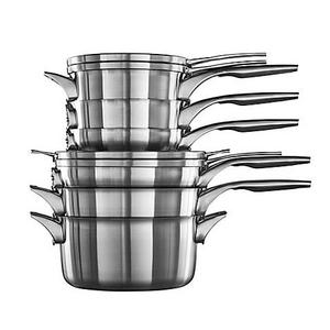 Calphalon® Premier™ Space Saving Stainless Steel 10-Piece Cookware Set