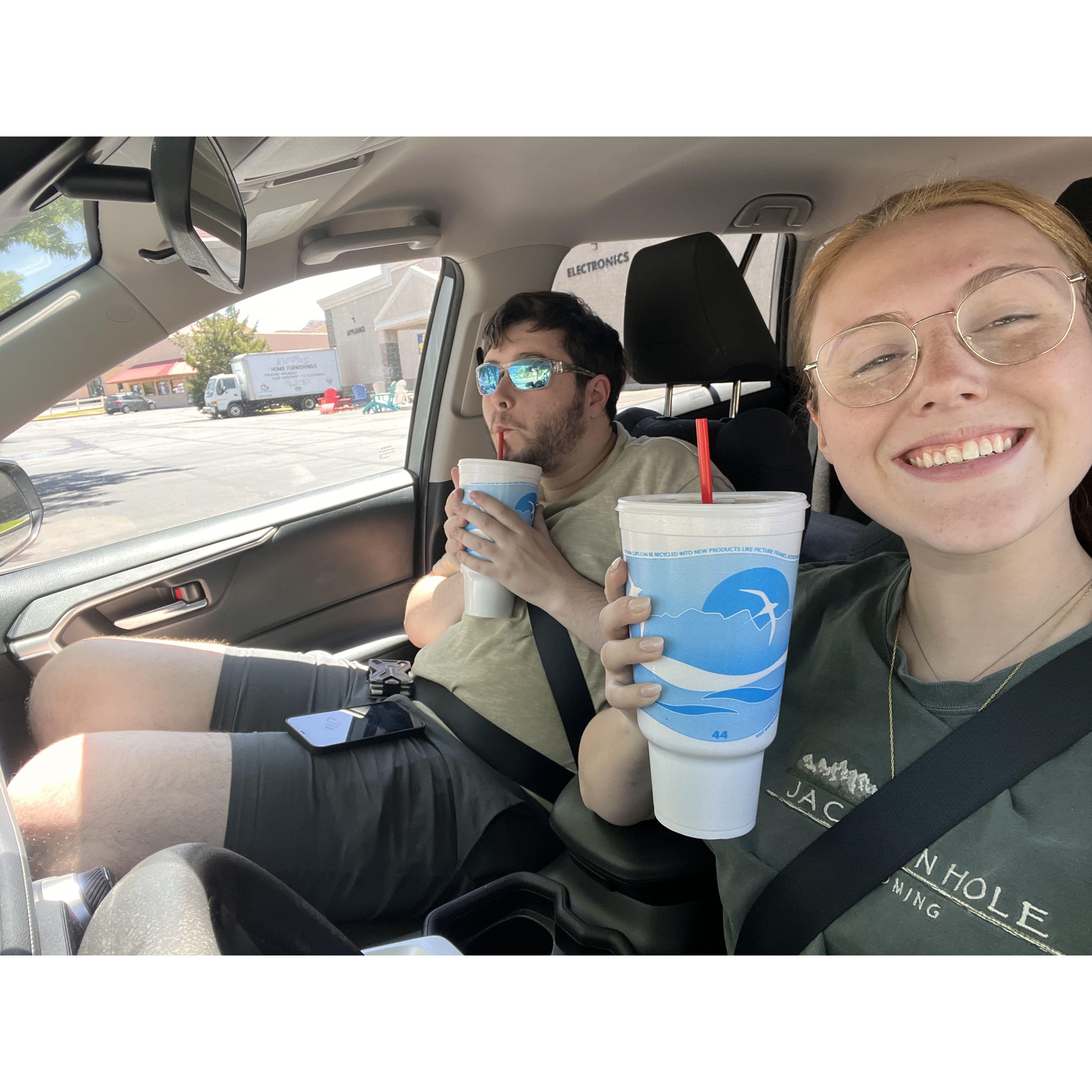 Getting our Utah sodas (very important)