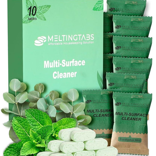 MELTINGTABS 10-Pack Multipurpose Cleaner Refill Concentrate Tablets - All-Purpose, Multi-Surface Cleaning Supplies for Housekeeping