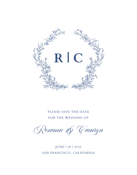 Eleanora Classic | Dusty Cobalt | Zola Save The Dates