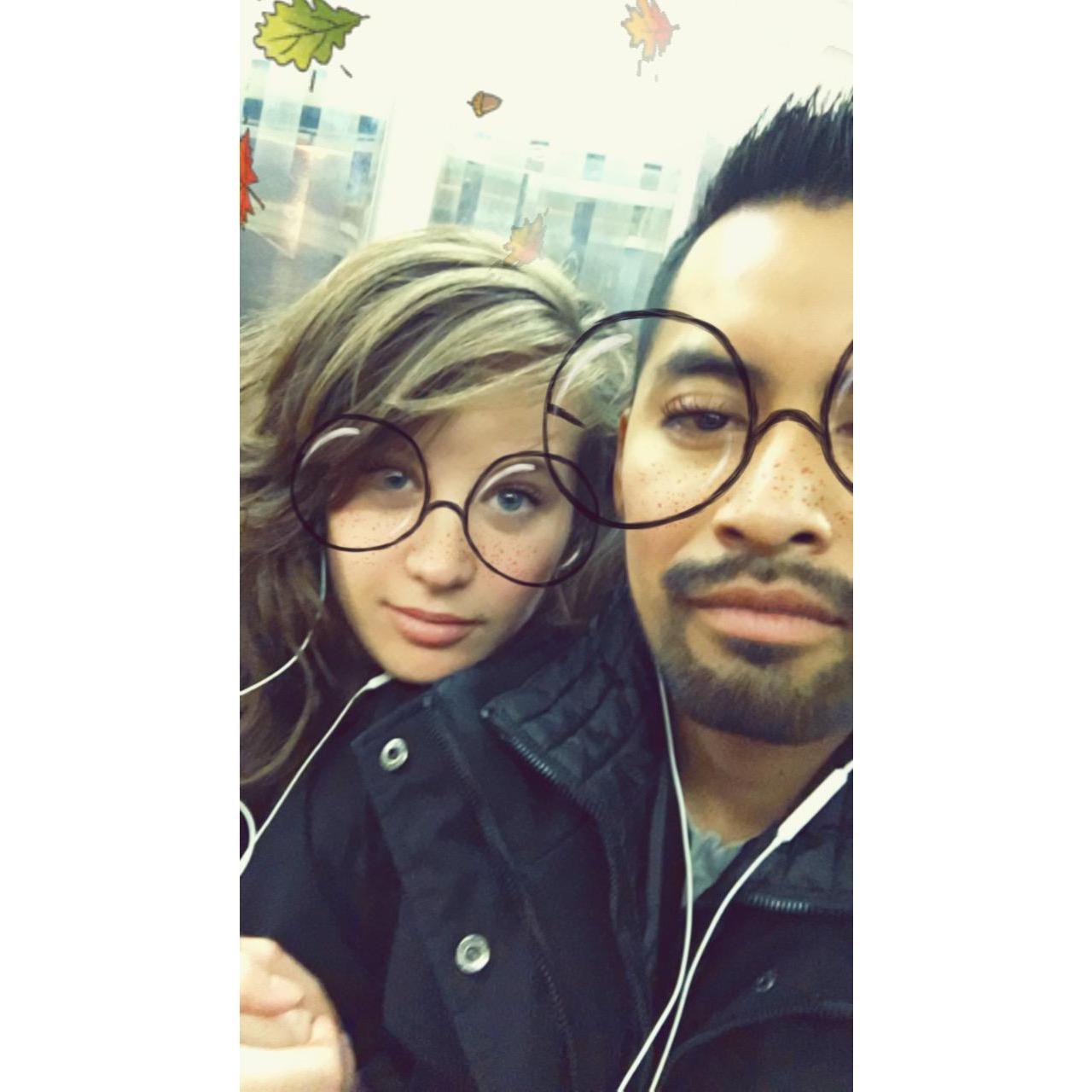 Bored in the subway, playing with Snapchat filters