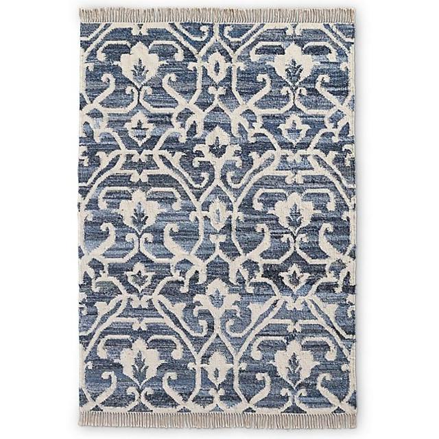 Scroll Vintage Denim & Wool Flatweave Rug