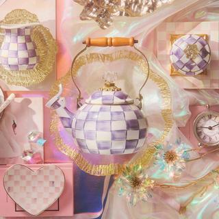 Violet Check Whistling Tea Kettle