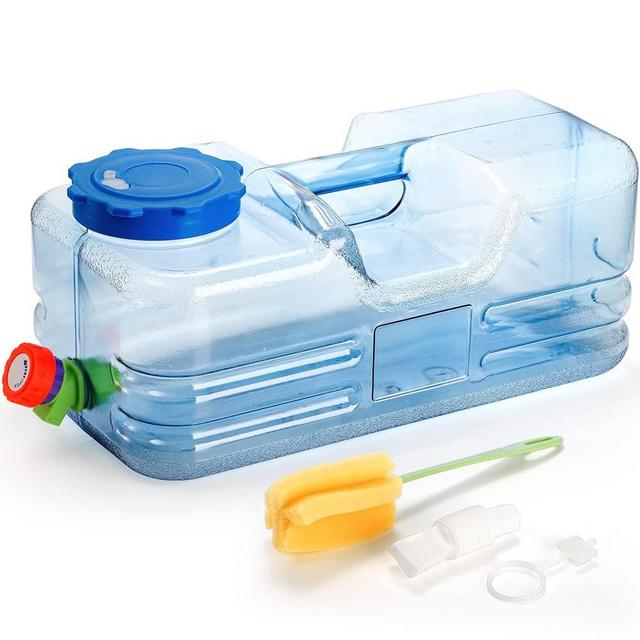 Dicunoy Camping Water Container, 2.6 Gallon Portable Water Jug with Spigot, Thick Water Dispenser Brick with Wide Filler Opening for Hiking, Picnic, Vehicle, Outdoor, Emergency, Hurricane Supplies