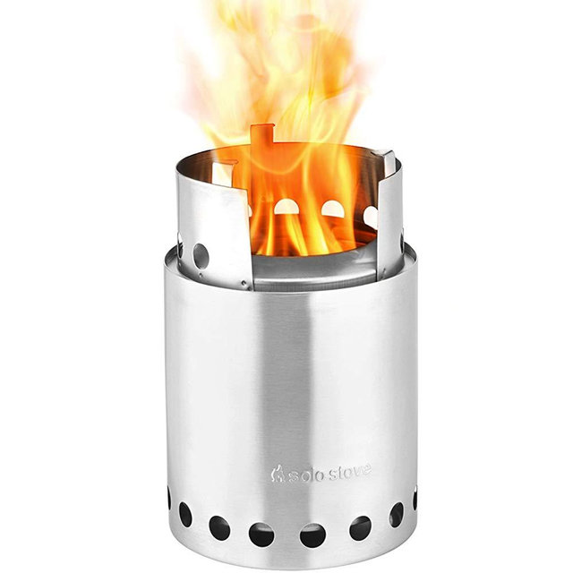 Solo Stove Titan - 2-4 Person Lightweight Wood Burning Stove. Compact Camp Stove Kit for Backpacking, Camping, Survival. Burns Twigs - No Batteries or Liquid Fuel Canisters Needed.