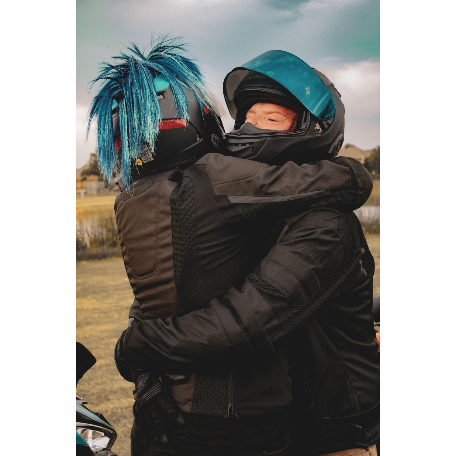 To see Jess blushing is a first. PS it’s super awkward hugging with helmets on. HAHA 2023