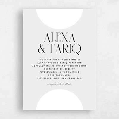 Bright Gray, Grey Wedding Invitation - Seibel Classic