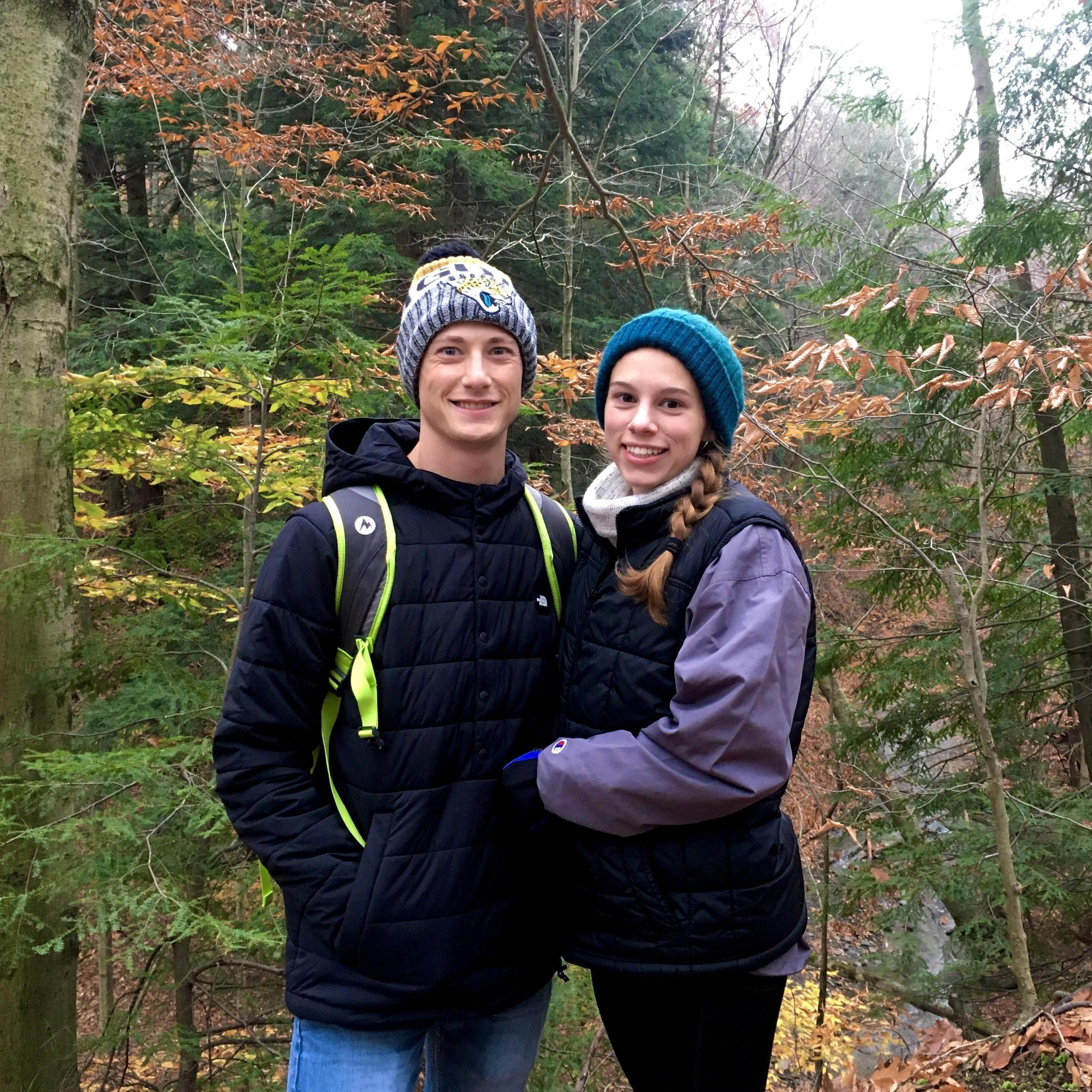 Hiking on a rainy Fall day.