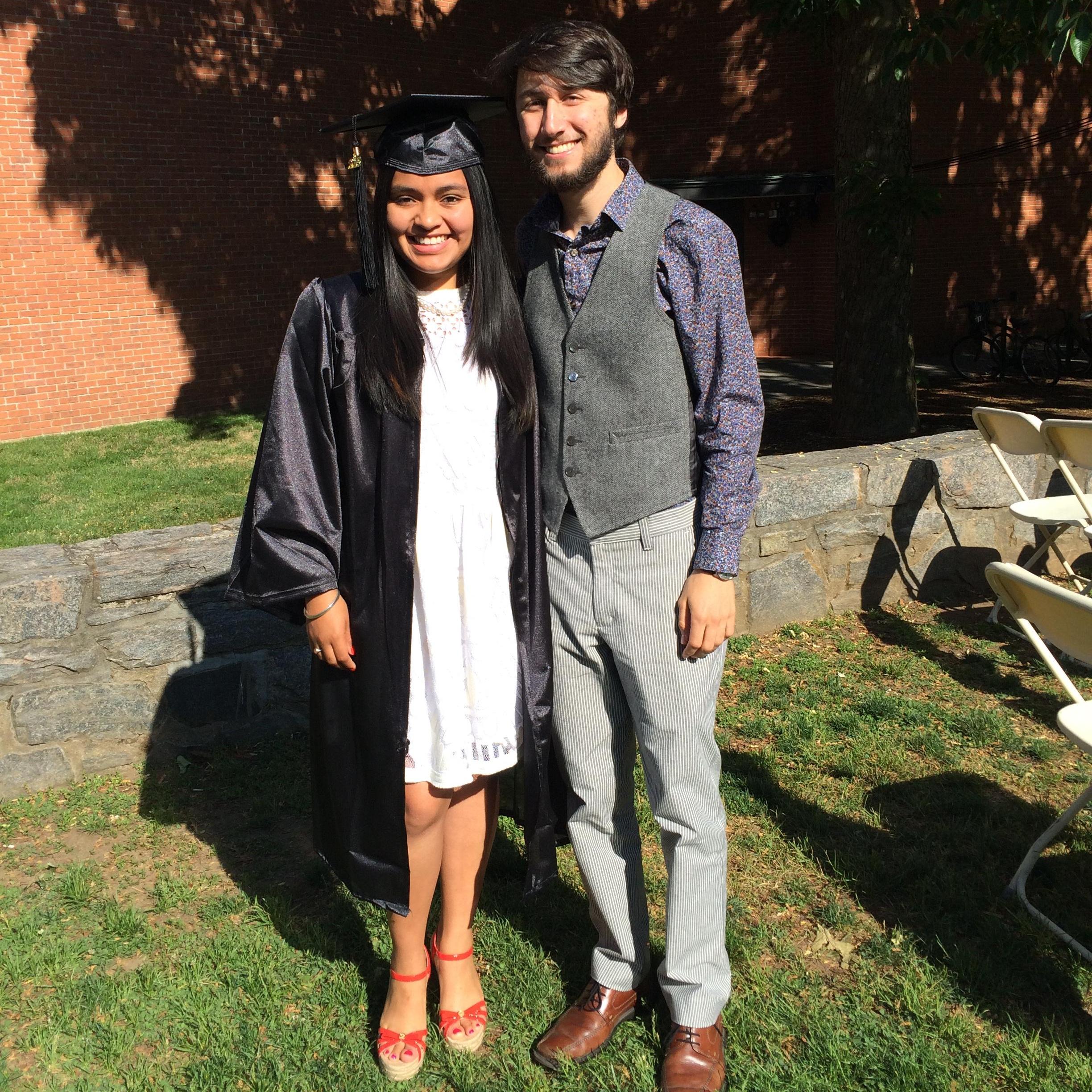 Bride on graduation day. 
2015 at Sarah Lawrence College