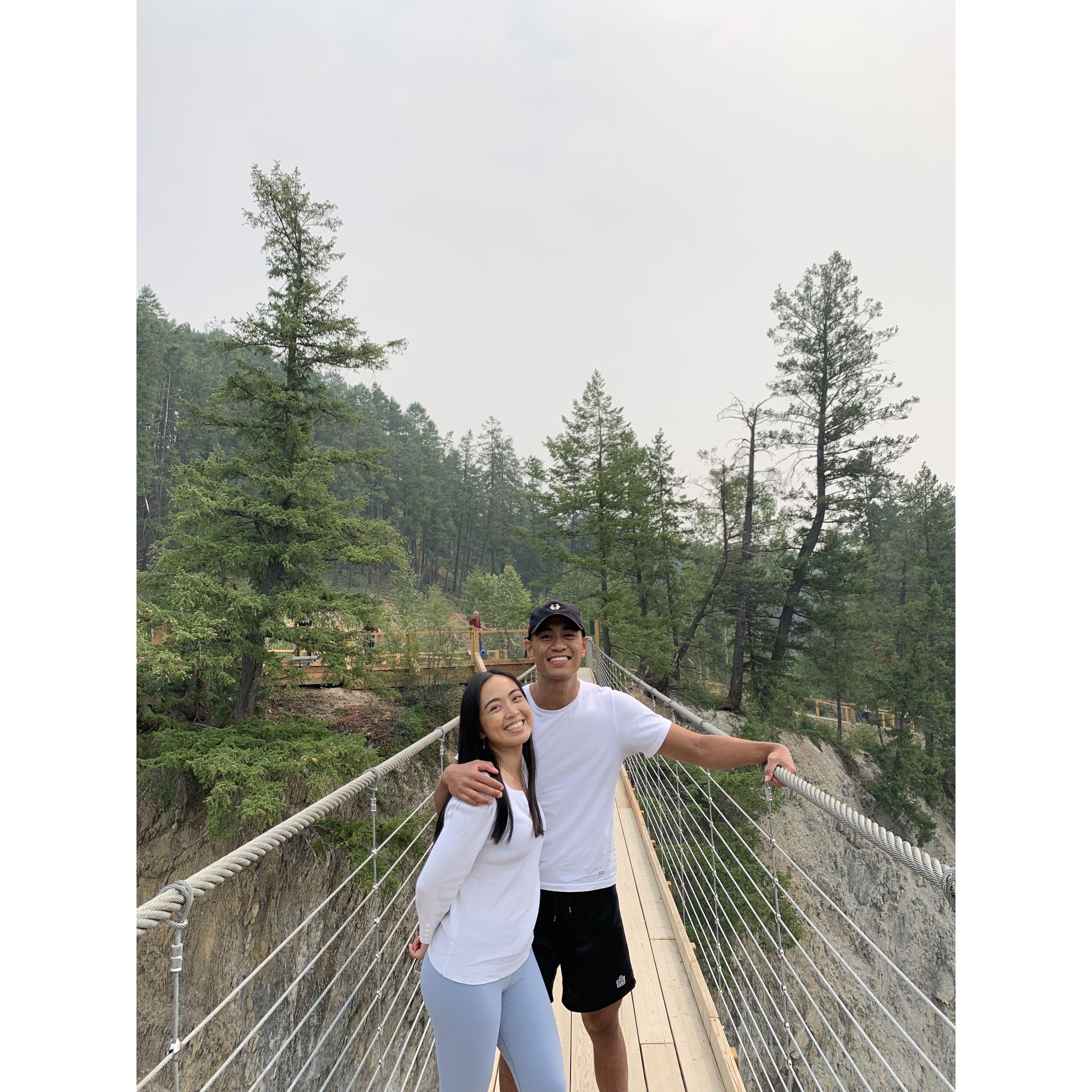 August 15, 2021: At Golden Skybridge. Fun fact: Josh is afraid of heights.