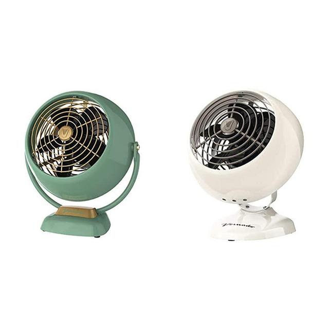 Vornado VFAN Jr. Vintage Air Circulator Fan, Green & VFAN Mini Classic Personal Vintage Air Circulator Fan, Vintage White