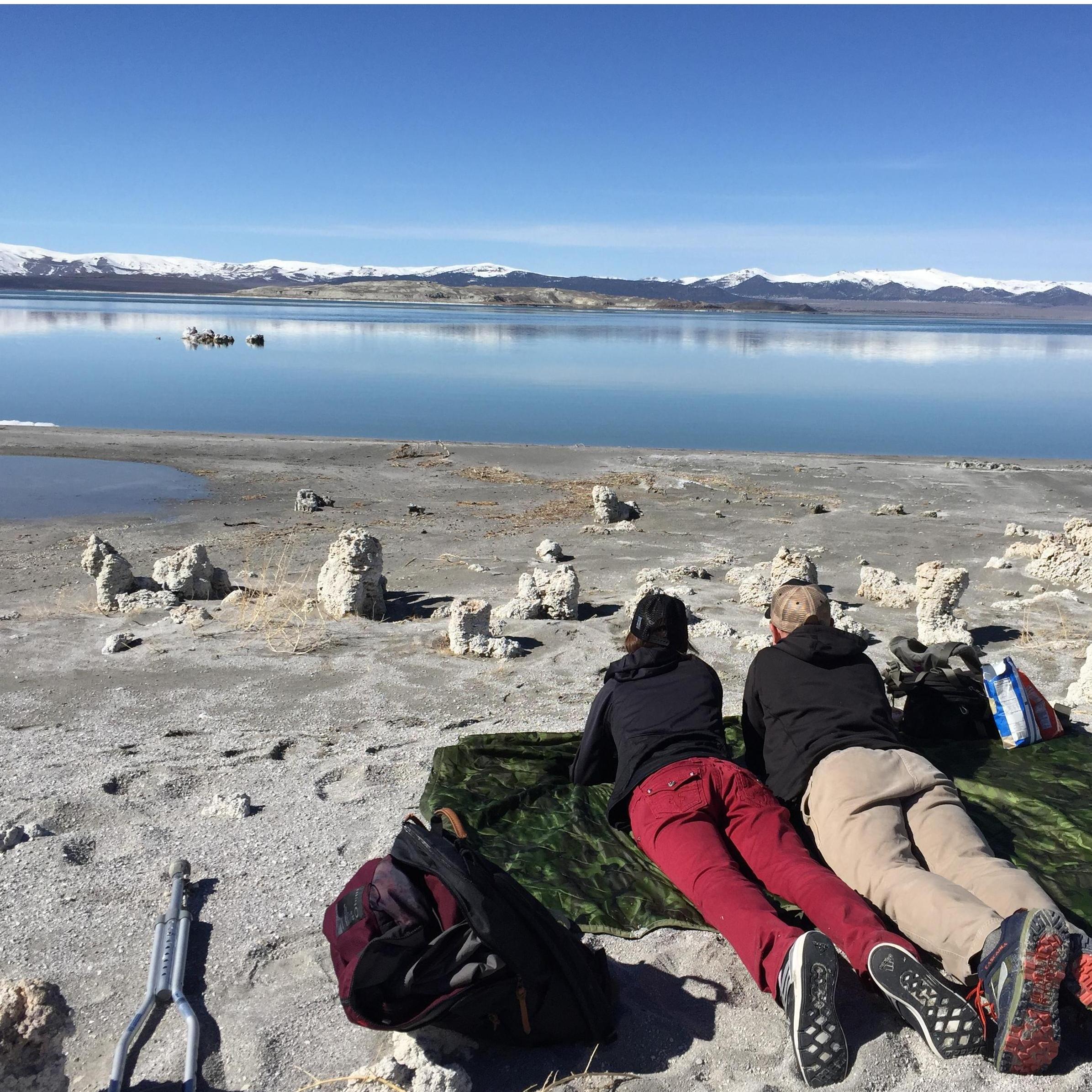 A lovely day at Mono Lake - Spot the Crutch:)