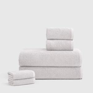 Turkish Ribbed Quick Dry Bath Sheet Bundle - Silver