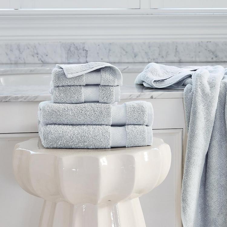 Boll & Branch Plush Set Of 2 Organic Cotton Hand Towels In Pale Pewter