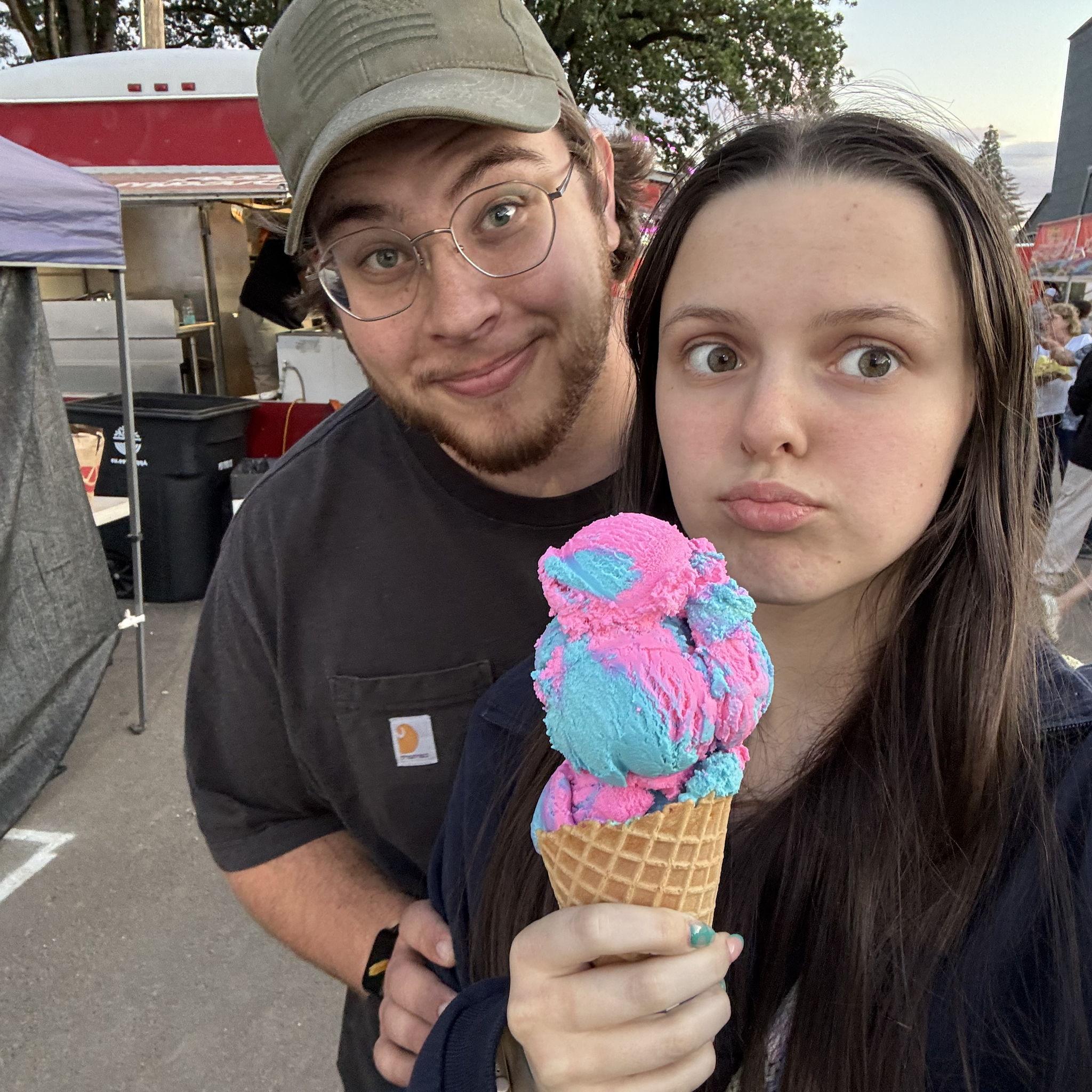 Cotton candy ice cream at the rodeo