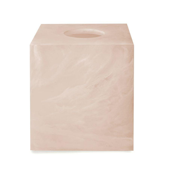 Roya Resin Tissue Holder, Pale Pink