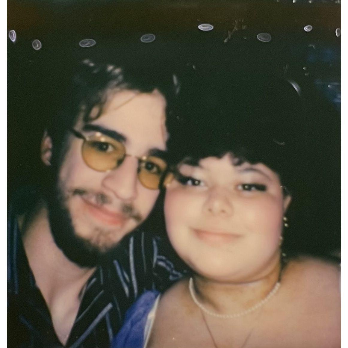 On our four year anniversary with our fancy polaroid camera