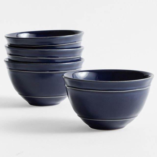 Cambria Stoneware Cereal Bowls, Set of 4 - Navy