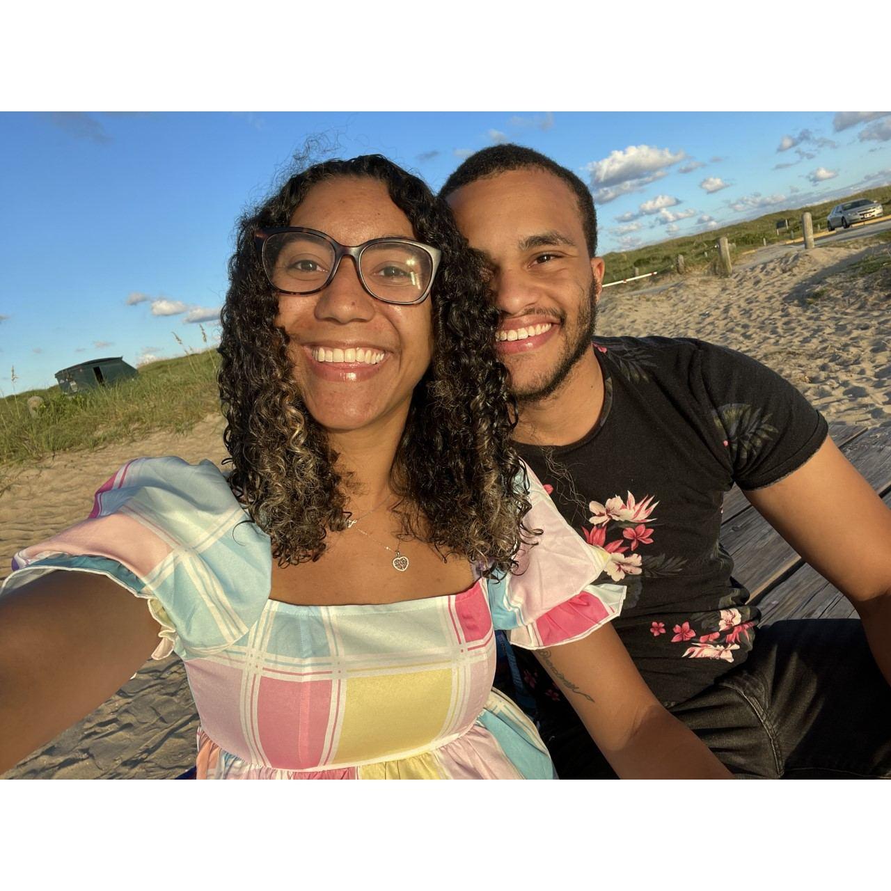 Moments before Isaiah proposed, and I was clueless! "It's golden hour, let's take a picture."