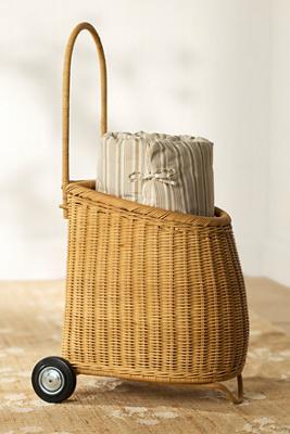 Woven Wicker Market Cart