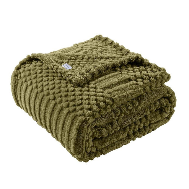 60x80 Inch Green Twin Blanket - Soft & Fluffy Fleece, Cute & Aesthetic, Perfect for Sofa, Couch, Chair, Bed, Living Room & Bedroom, All-Season Use, Plush & Cozy Decorative Blanket