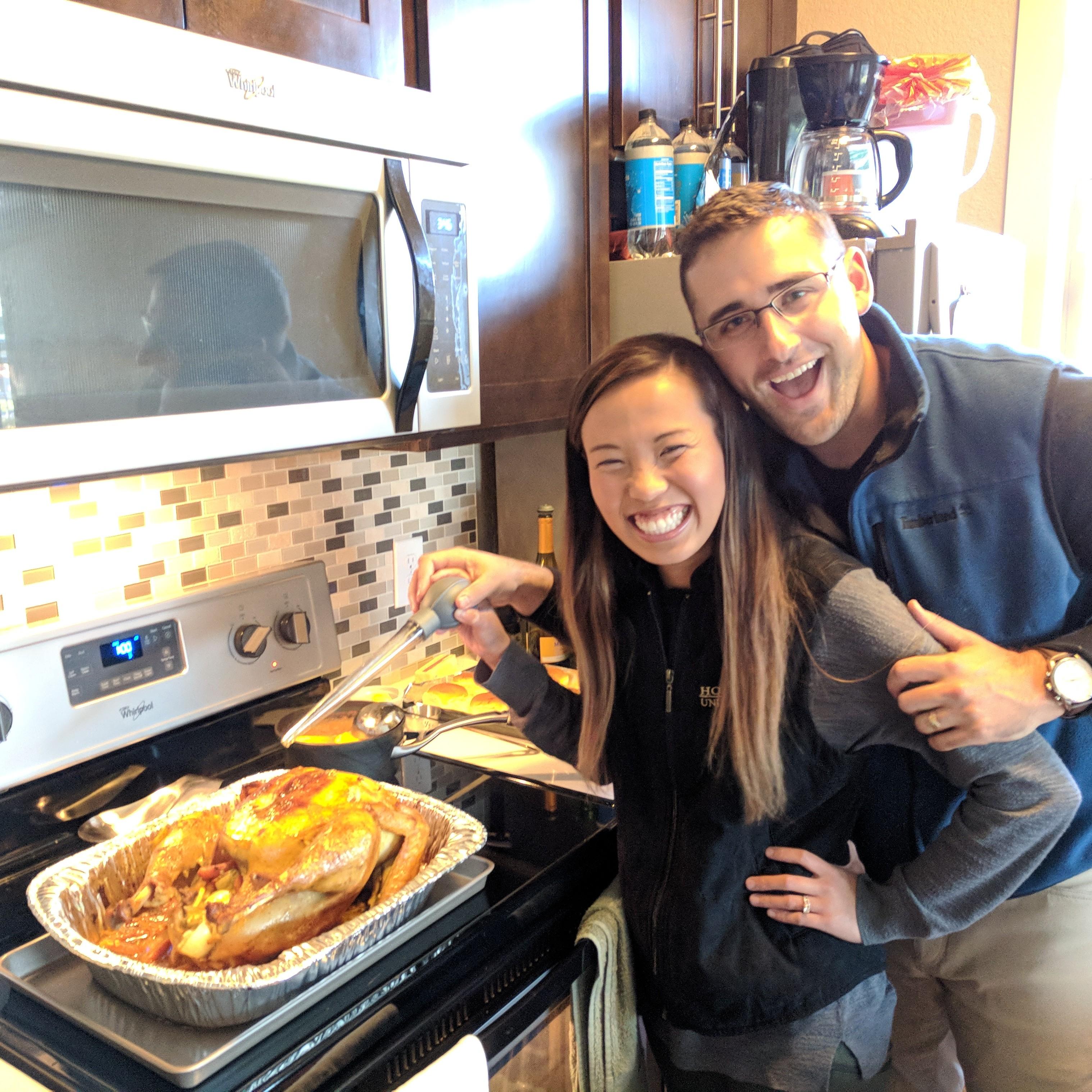 Basting our first Turkey🦃