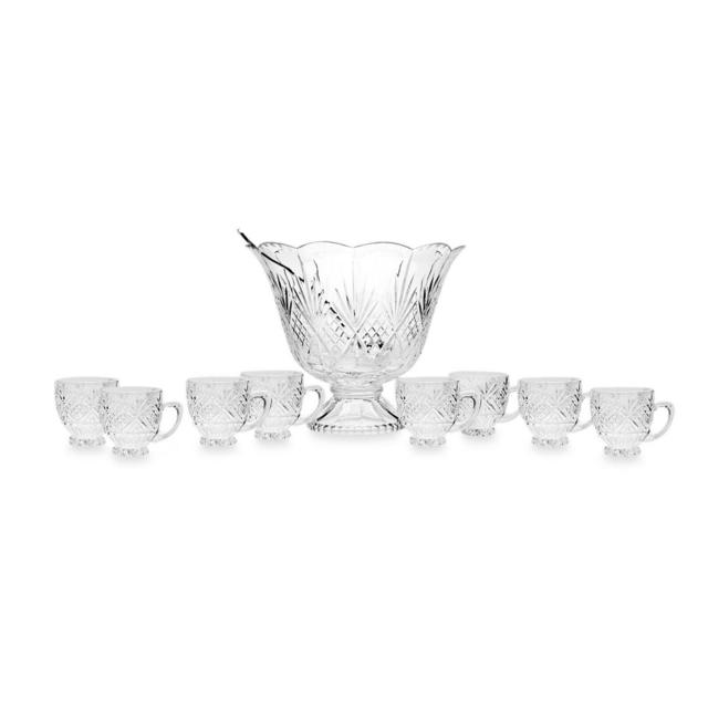 Godinger Dublin Crystal 10-Piece Punch Bowl Set